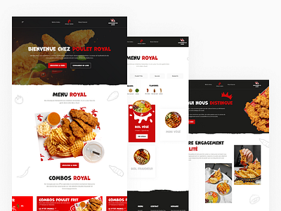 Poulet Royal branding chicken design food restaurent ui ux web design website