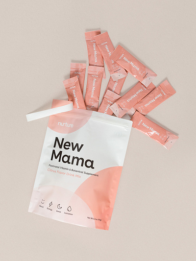 New Mama graphic design package design packaging shopify web design website