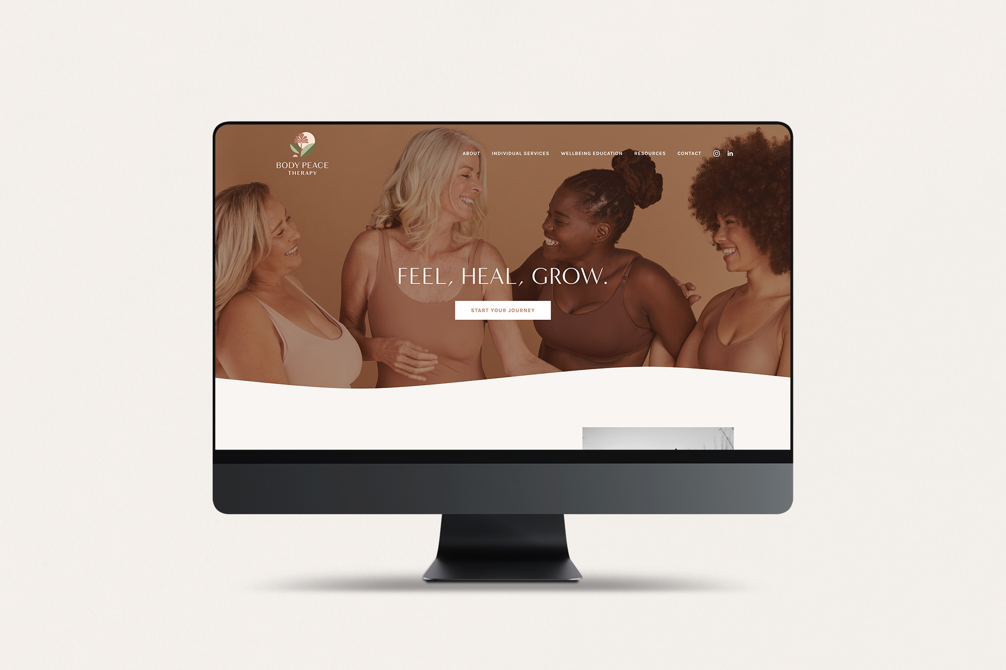 Body Peace Therapy brand design branding graphic design logo logo design squarespace therapist therapy visual identity web design website