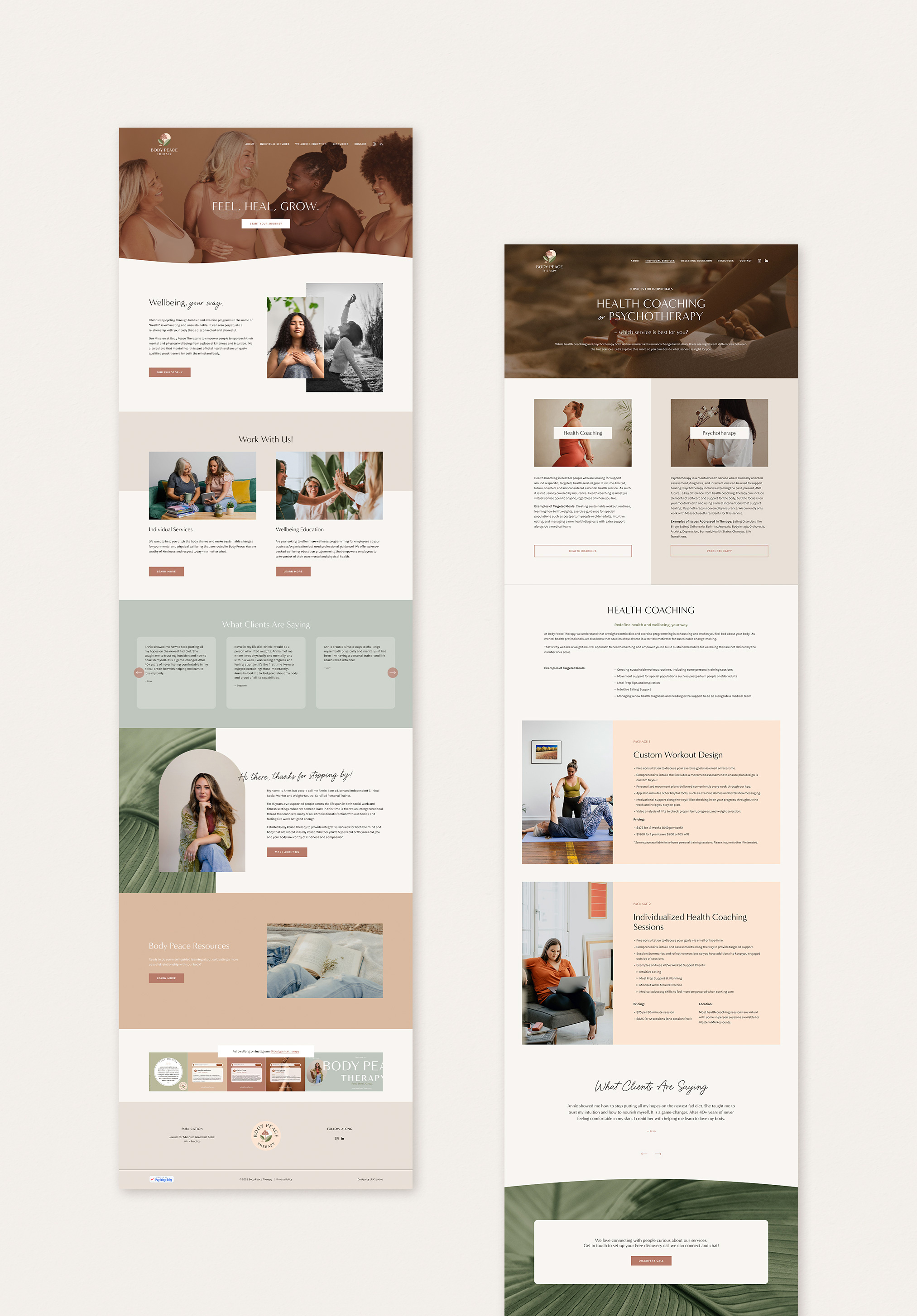 Example of Custom Branded Squarespace Website