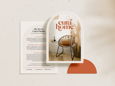 Cura Home brand design branding furniture furniture website graphic design instagram logo logo design newsletter package design packaging postcard print design shopify social media post web design website