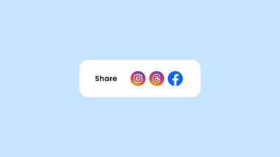 Social Share dailyui dailyux design challenges facebook illustrations instagram meta socialdesign socialicons socialmedia socialshare threads uxdesigner