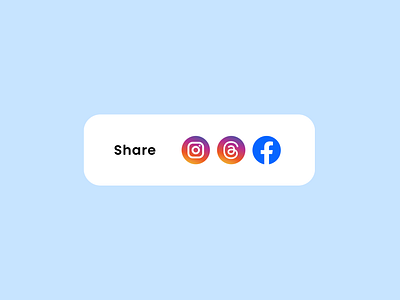 Social Share dailyui dailyux design challenges facebook illustrations instagram meta socialdesign socialicons socialmedia socialshare threads uxdesigner