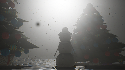 Scary Snowman Winter Christmas Fog Unreal Engine