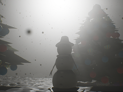 Scary Snowman Winter Christmas Fog Unreal Engine