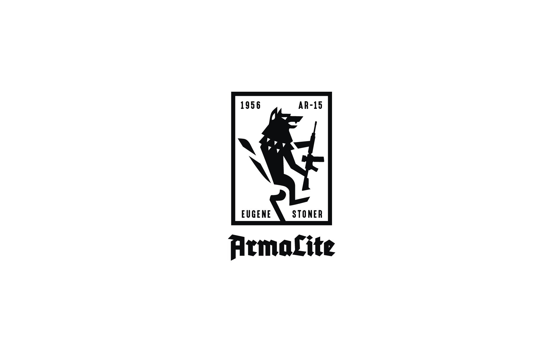 ArmaLite Ar-15 ar 15 armalite assault rifle crest design eugene stoner gun logo m 16 m 4 mark rifle t shirt vector wolf