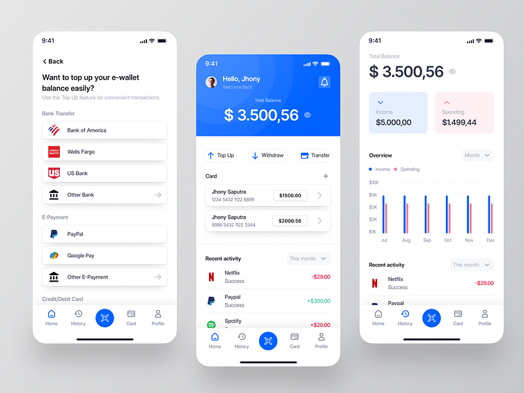 E-wallet Mobile App Design by Irpan Maulana on Dribbble