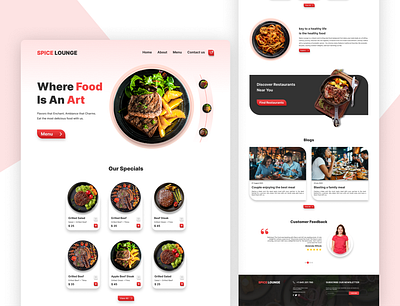 Spice Lounge adobe xd branding figma food food website graphic design illustration restaurant restaurant website ui ui design web design website design