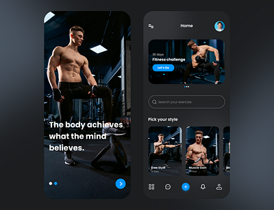 Fitness App Design adobe xd app design branding exercise figma fitness fitness app graphic design gym gym app mobile app design ui ui design uiux design ux