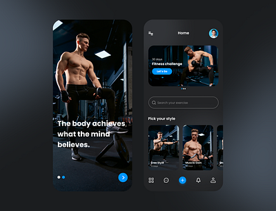 Fitness App Design adobe xd app design branding exercise figma fitness fitness app graphic design gym gym app mobile app design ui ui design uiux design ux