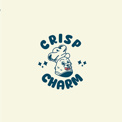 Mascot logo of Crisp Charm branding design graphic design illustration lettering logo mascot retro stickers vector vintage