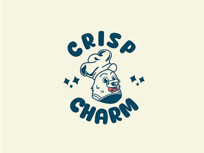 Mascot logo of Crisp Charm branding design graphic design illustration lettering logo mascot retro stickers vector vintage