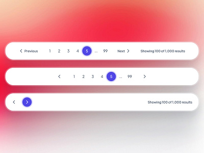 slothUI - World's Laziest Design System - Pagination Component clean design system figma design system figma ui kit gradient indigo interface design lazy ui minimal modern orange pagination pagination system pagination ui paginations purple slothui soft ui design ui kit