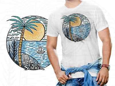 Enjoy summer in beach adventure lovers t shirt design lifestyle