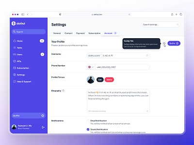 slothUI - World's Laziest Design System - Settings Dashboard UI clean dashboard app dashboard settings dashboard ui design system figma design system figma ui kit gradient ui minimal ui modern profile settings settings settings app settings desktop settings page settings screen settings ui slothui ui kit user settings