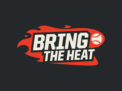 Bring the Heat baseball branding fast flame graphic design illustration instagram logo social tiktok