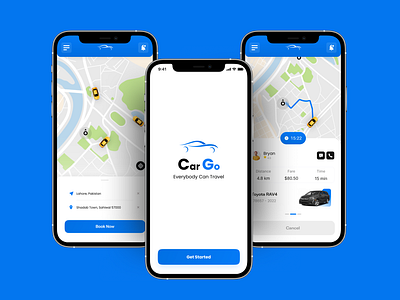 CarGo - Car Booking App UI app design app interface app prototype booking app car booking car hire car rental cargo clean ui mobile app mobile ui modern design responsive design transportation travel app ui design user experience user interface ux design vehicle booking