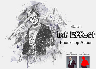 Sketch Ink Effect Photoshop Action style