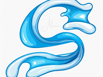 Letter "S" As Wavy Water Splash 🌊 2d 3d adobe ai aiart design