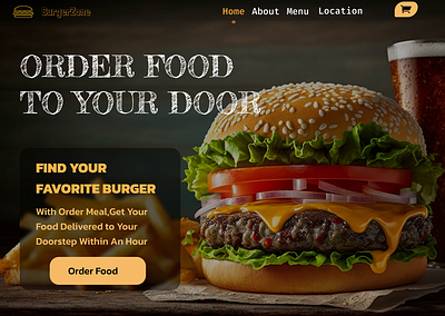 BURGERZONE WEB APP app branding burger graphic design landing mobile ui web webapp website