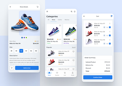 E-Commerce App Design app design app uiux design e commerce figma shoe app ui uiux design ux visual design