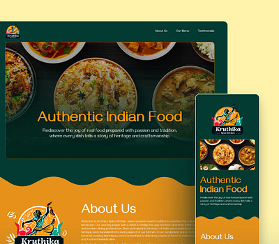 Kruthika Spice Kitchen - UI/UX & Logo Design branding graphic design logo ui