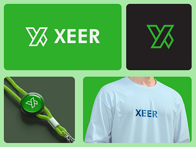 XEER logo design adobe app icon brand identity branding business log corporate logo creative design extra graphic design green letter x logo brand logo design logos modern symbol