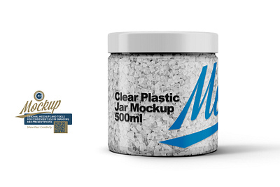 Clear Plastic Jar Mockup 500ml design food illustration mock up mockup package packaging psd template