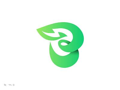 B Leaf Volt , Logo b brand branding design graphic design icon illustration leaf logo logo design modern logo renewable energy ui volt
