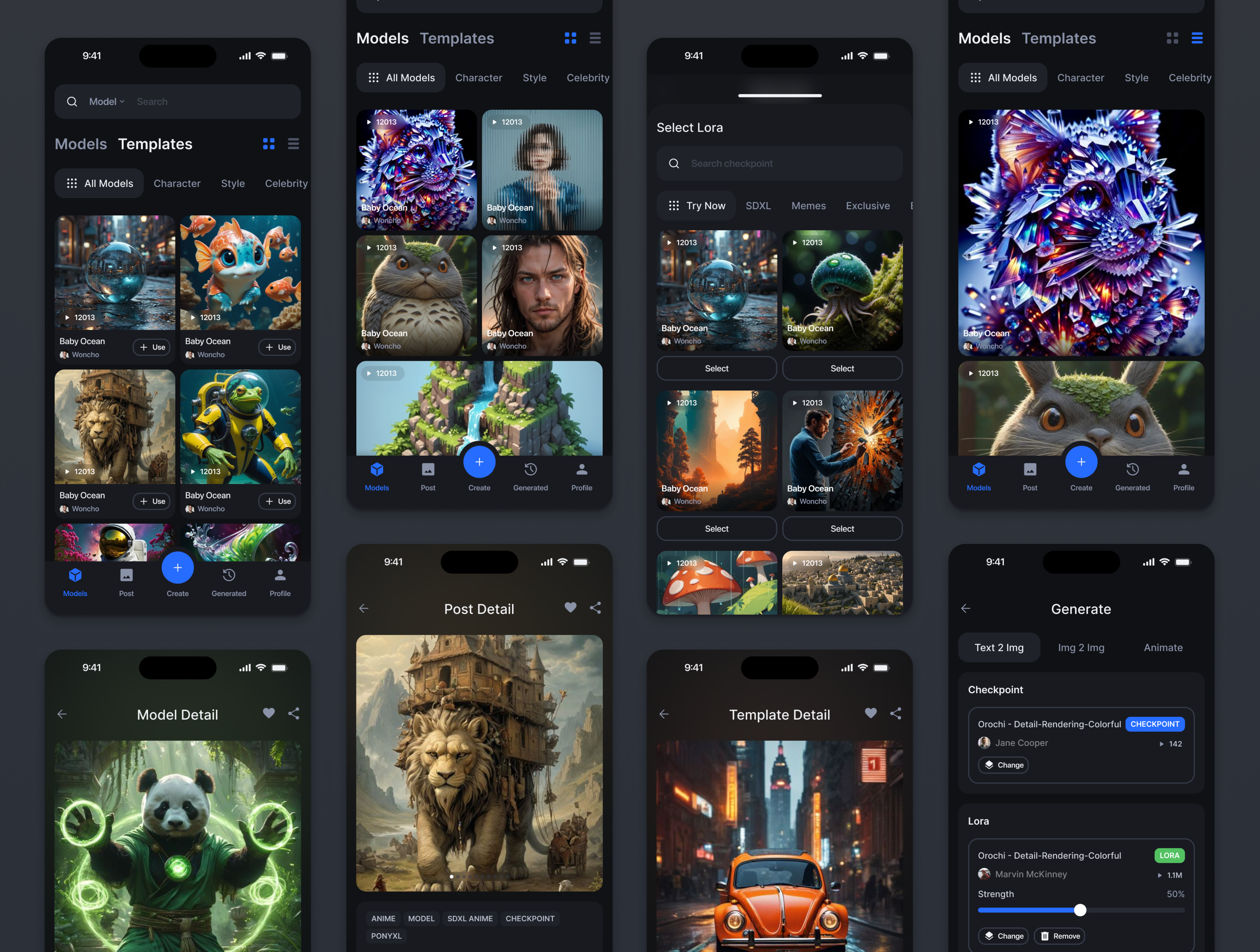 Cove - AI Generate App UI Kit ai app app design artificial intelligence design flat generate image minimal mobile model ai trend ui ux