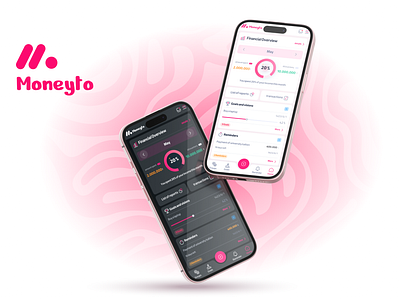 Moneyto 💸 app design branding graphic design interface interiordesign minimal money motion graphics pink ui userinterfacedesign