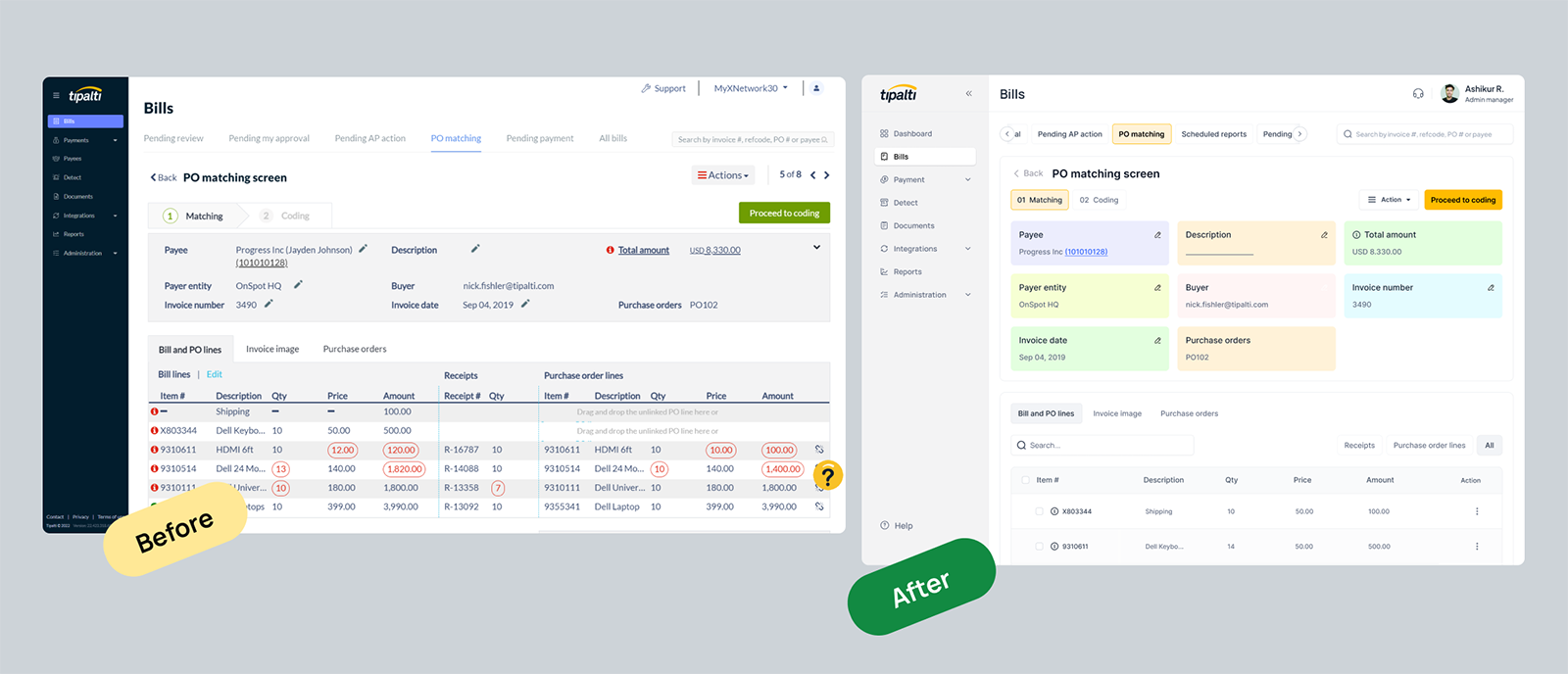 Example of Saa S UI Redesign Per Pages