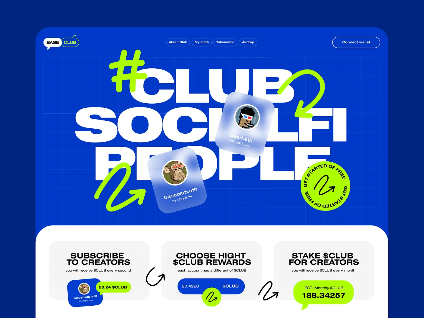 Innovative SocialFi Club Landing Page Design for Social Websites