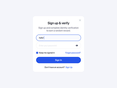 Universal UI Kit (Web) Sign up & verify ui