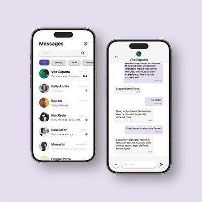 Mobile App - Messages Phone UI Design app branding design app design ui graphic design ui uiux uiux design