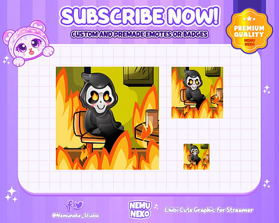 Custom Chibi Emotes by Nemuneko Studio💜💜 animation branding character illustration chibi emotes custom design cute emotes design digital artwork graphic design illustration kick emotes motion graphics open commission streamer twitch emotes twitter emotes youtube emotes