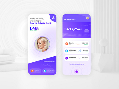 Astoria Private Bank App UI app branding colors design experience logo ui ux