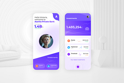 Astoria Private Bank App UI app branding colors design experience logo ui ux