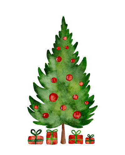 Christmas tree watercolor christmas tree watercolor
