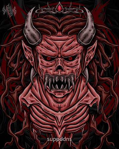 Devil king apparel artwork characterdesign clothing darkart design devil graphic design halloween illustration satan tshirt tshirtdesign