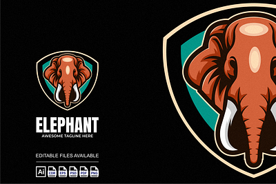 Elephant Head Illustration Logo 3d branding colorful design elephant graphic design illustration logo