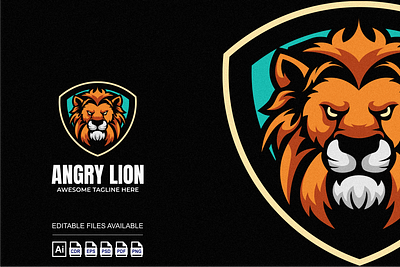 Angry Lion Illustration Logo 3d branding colorful design graphic design illustration lion logo
