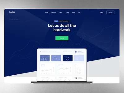 Website Landing Page Template for Logicc branding design graphic design illustration illustrator cc logo ui ux vector vector artwork