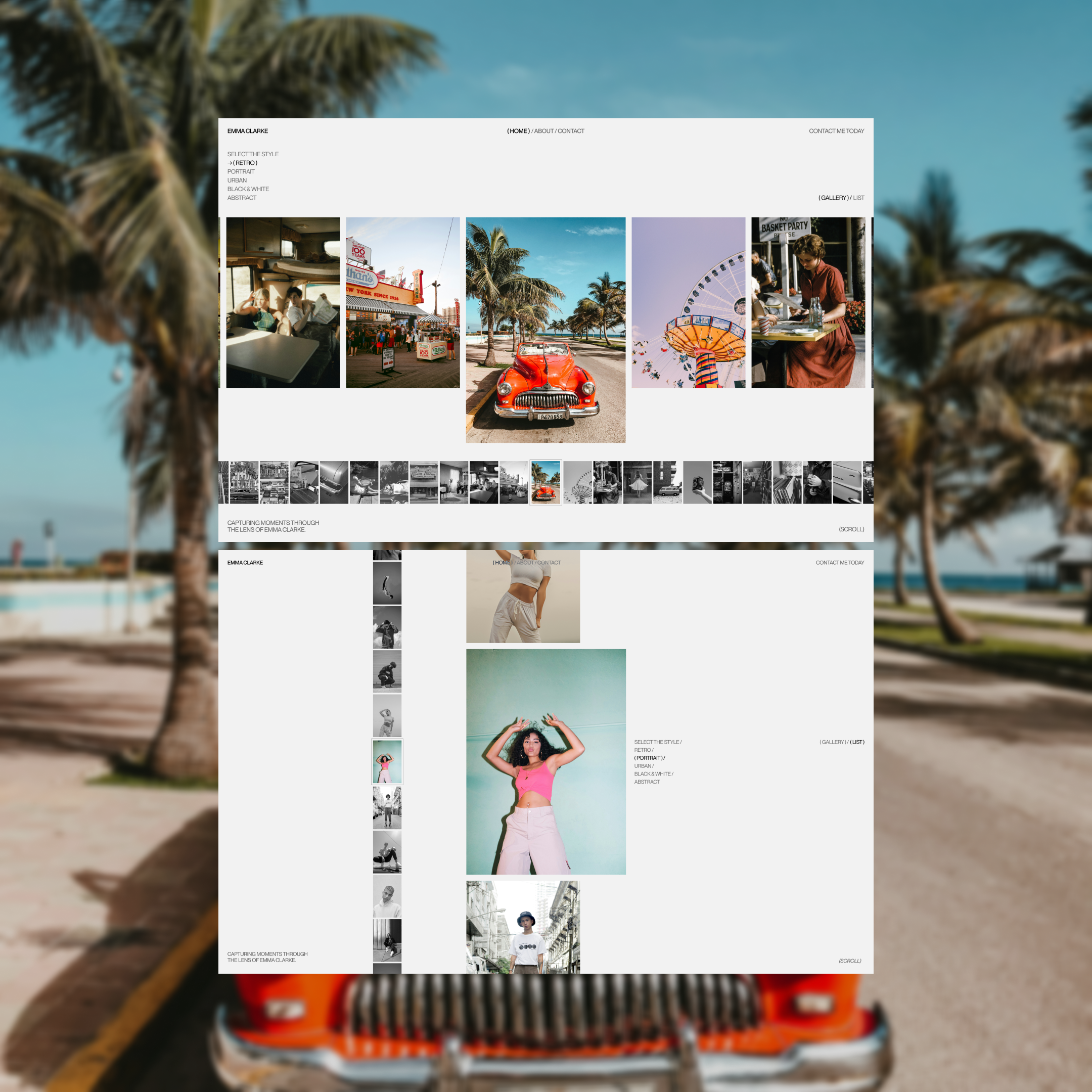 Photography website branding design minimalistic modern photographer photography photography website portfolio ui ux