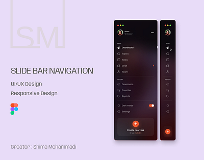 SlideBar Navigation navigation slide slide bar slidebar ui uiux ux design vertical