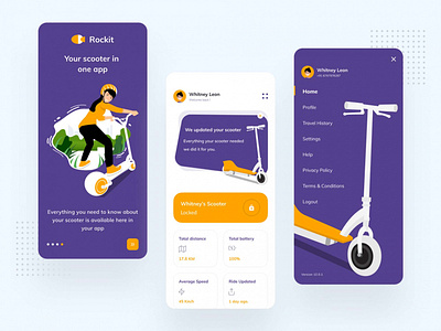 E-Scooter App Dashboard Template 3d animation branding graphic design motion graphics ui