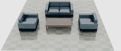 Sofa Set 3D Model 3d animation graphic design logo motion graphics