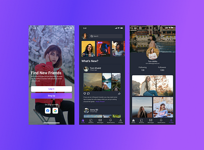 Social Media App UI/UX Design app design app uiux design mobileapp mobileappdesign social media app ui uiux ux