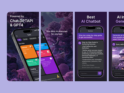 Screens for App Store ai ai chat android app app graphic app store app store ai apple application design graphic design play market screen screen for app store screen for play market ui desugn uiux апп стор плэй маркет скриншоты