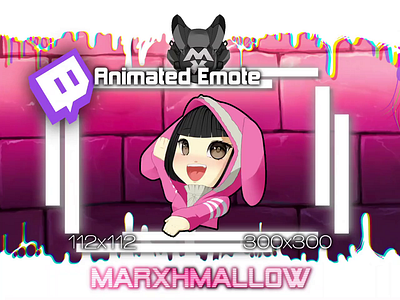 Dead By Daylight: Pink Bunny Feng Min Bongo Twitch Emote animated twitch emote bongo emote bunny feng dead by daylight feng min illustration kawaii horror kawaii twitch emote pink bunny feng